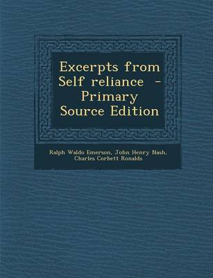 Book cover for Excerpts from Self Reliance - Primary Source Edition