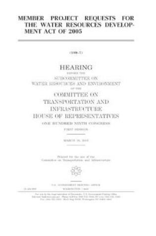 Cover of Member project requests for the Water Resources Development Act of 2005