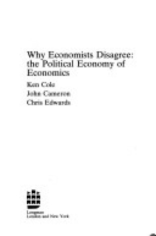 Cover of Why Economists Disagree