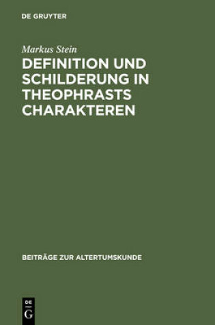 Cover of Definition Und Schilderung in Theophrasts Charakteren