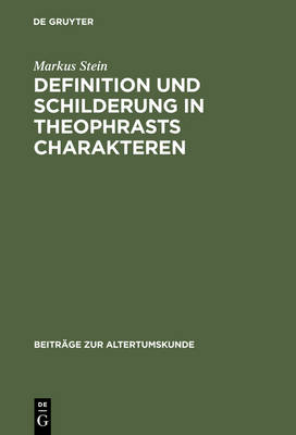 Cover of Definition Und Schilderung in Theophrasts Charakteren