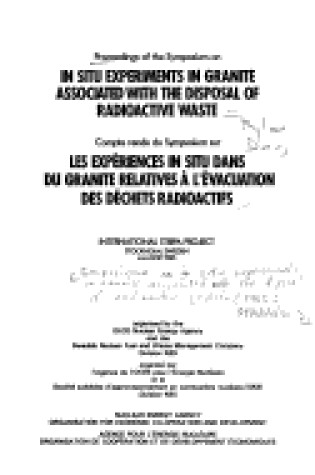 Cover of Radioactive Waste Disposal in Situ Experiments in Granite