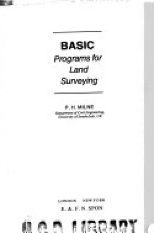 Cover of BASIC Programmes for Land Surveying