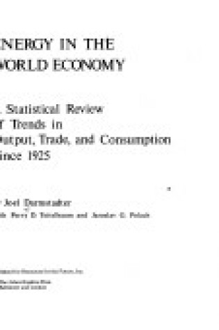 Cover of Energy in the World Economy