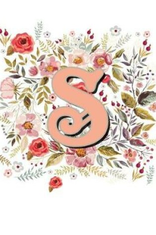 Cover of S Monogram Letter Floral Wreath Notebook