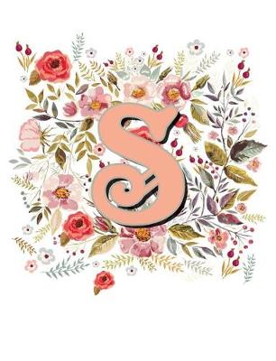 Book cover for S Monogram Letter Floral Wreath Notebook