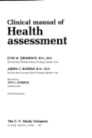 Cover of Clinical Manual of Health Assessment