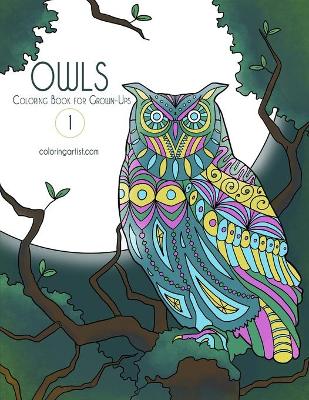 Cover of Owls Coloring Book for Grown-Ups 1