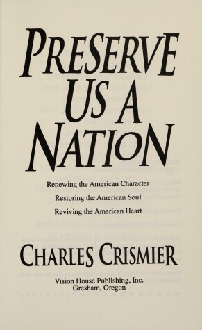 Book cover for Preserve Us a Nation