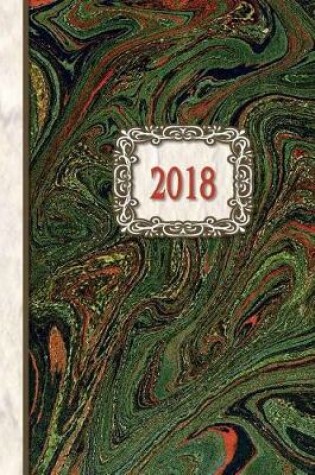 Cover of 2018 Diary Green Swirl Marble Design
