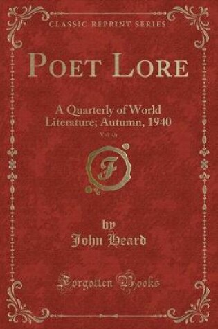 Cover of Poet Lore, Vol. 46