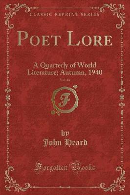 Book cover for Poet Lore, Vol. 46