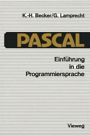 Cover of Einführung in die Programmiersprache PASCAL