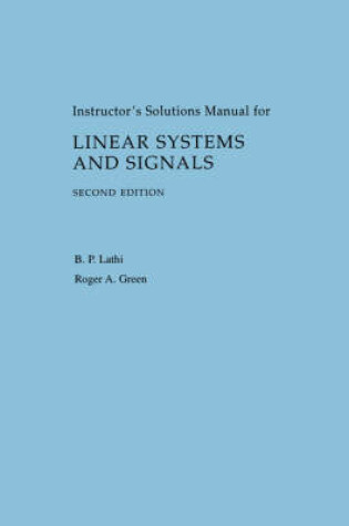 Cover of Solutions Manual for Linear Systems and Signals