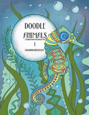 Book cover for Doodle Animals Coloring Book for Grown-Ups 1