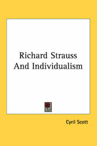 Cover of Richard Strauss and Individualism