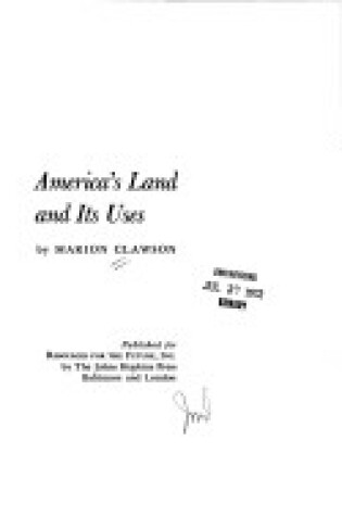 Cover of America's Land and Its Uses