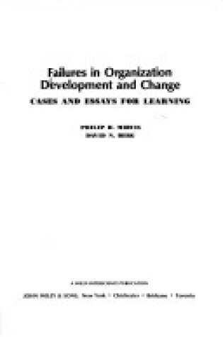 Cover of Failures in Organization Development and Change