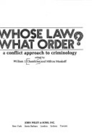 Cover of Whose Law? What Order?