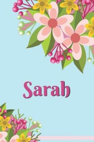 Cover of Sarah Personalized Blank Lined Journal Notebook