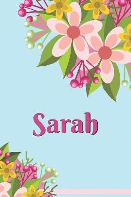 Book cover for Sarah Personalized Blank Lined Journal Notebook