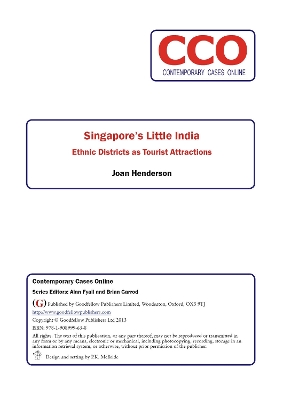 Cover of Singapore’s Little India: Ethnic Districts as Tourist Attractions