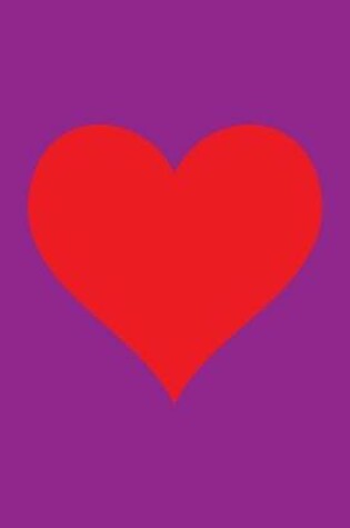 Cover of 100 Page Blank Notebook - Red Heart on Purple