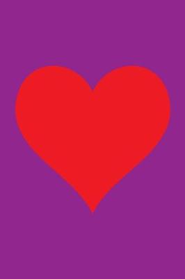 Book cover for 100 Page Blank Notebook - Red Heart on Purple