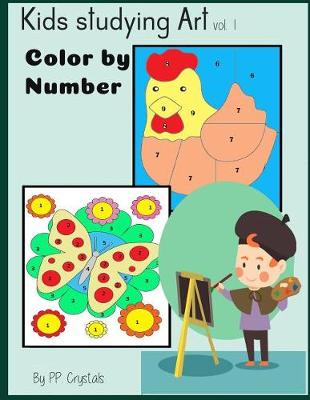 Book cover for Kids studying art Color by number