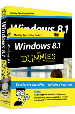 Cover of Windows 8.1 for Dummies Book+dvd Bundle