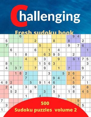 Book cover for challenging fresh sudoku book volume 2