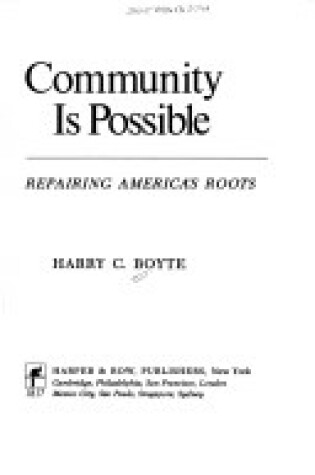 Cover of Community is Possible