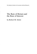 Book cover for The Rate of Return and the Rate of Interest