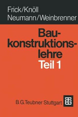 Cover of Baukonstruktionslehre Teil 1