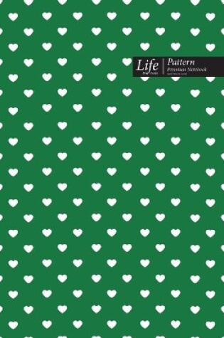 Cover of Hearts Pattern Composition Notebook, Dotted Lines, Wide Ruled Medium Size 6 x 9 Inch (A5), 144 Sheets Green Cover