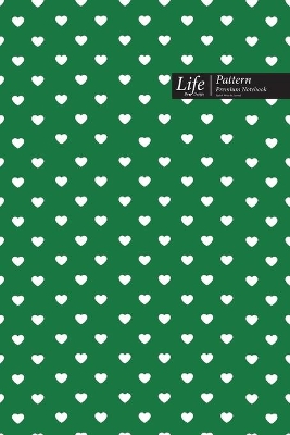 Book cover for Hearts Pattern Composition Notebook, Dotted Lines, Wide Ruled Medium Size 6 x 9 Inch (A5), 144 Sheets Green Cover