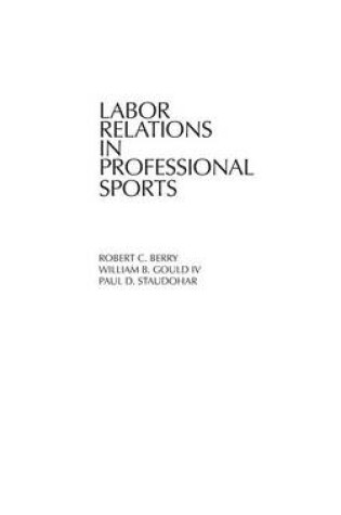 Cover of Labor Relations in Professional Sports