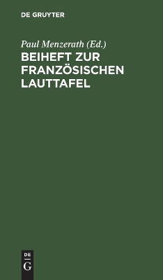 Cover of Beiheft Zur Franzoesischen Lauttafel