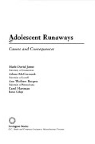 Cover of Adolescent Runaways