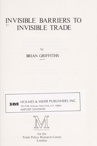 Cover of Invisible Barriers to Invisible Trade