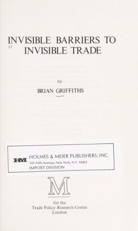 Book cover for Invisible Barriers to Invisible Trade