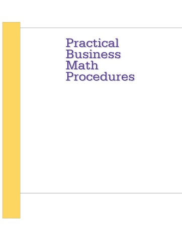 Book cover for Practical Bus Math Procedures