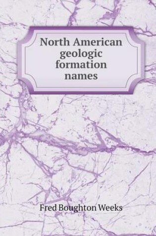 Cover of North American geologic formation names