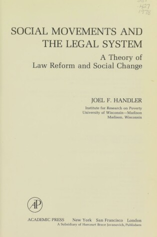 Cover of Social Movements and the Legal System