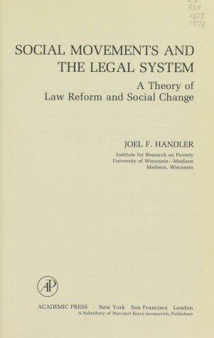 Book cover for Social Movements and the Legal System