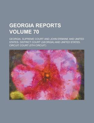 Book cover for Georgia Reports Volume 70