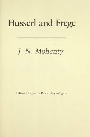 Cover of Husserl and Frege