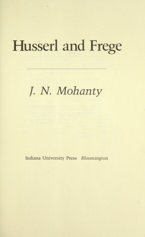 Book cover for Husserl and Frege