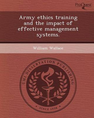 Book cover for Army Ethics Training and the Impact of Effective Management Systems