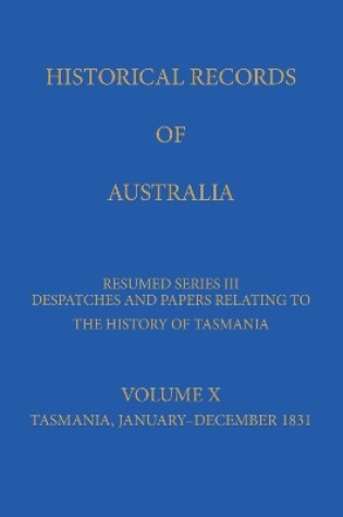 Cover of Historical Records of Australia